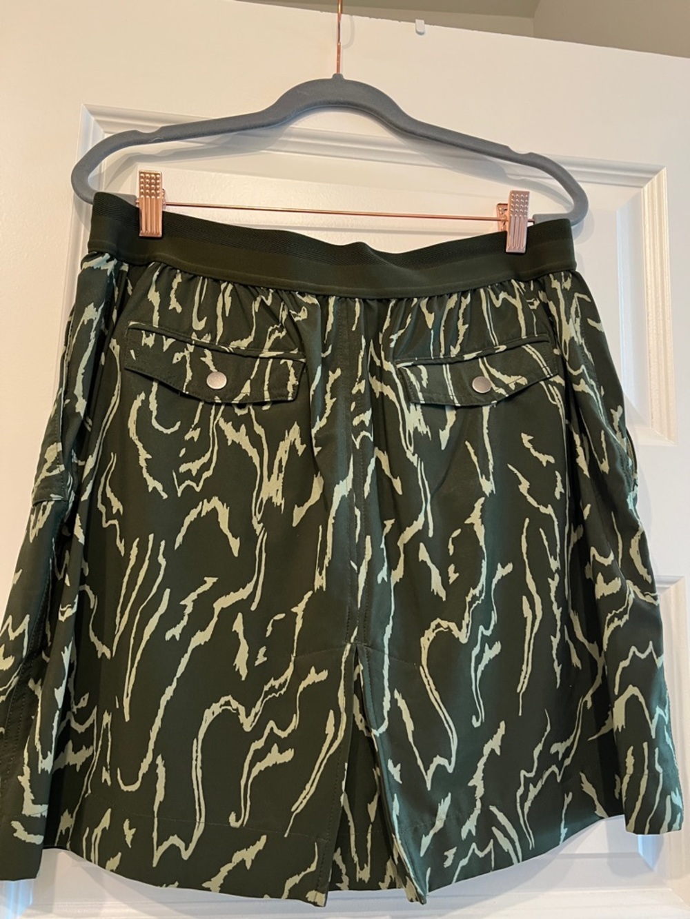 Athleta Dark Green A-Line Skirt with Mint Abstract Print - Picture 10 of 10